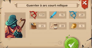 goodgame empire unité guerrier arc court relique